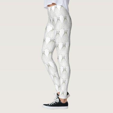 Bride White Princess Wedding Dress  Leggings