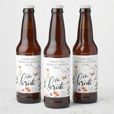Bride Wild Flower Vintage Bridal Shower Beer Label
