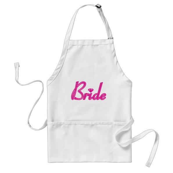 Bride with Bling - Pink Adult Apron