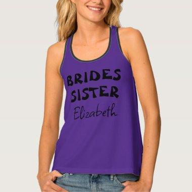 Brides Sister Purple Halloween Party Name Tank Top