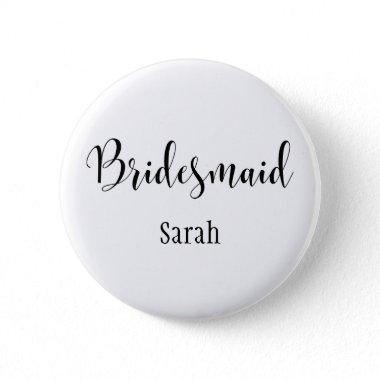 Bridesmaid 2 Black Script Typography w/ Name (30) Button