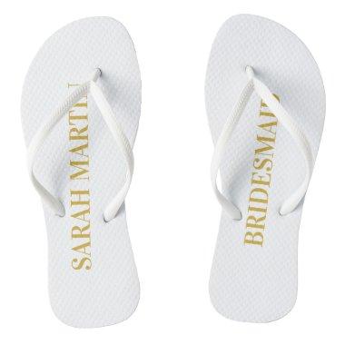 Bridesmaid Beach Wedding Bachelorette Bridal Party Flip Flops