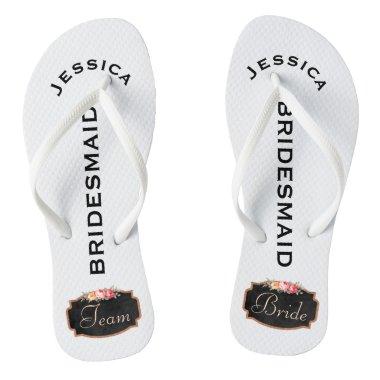 Bridesmaid Beach Wedding | Team Bride Flip Flops