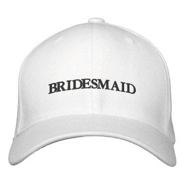 bridesmaid black and white elegant chic embroidered baseball cap