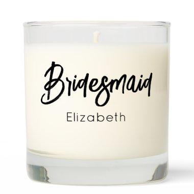 Bridesmaid Black White Wedding Scented Candle