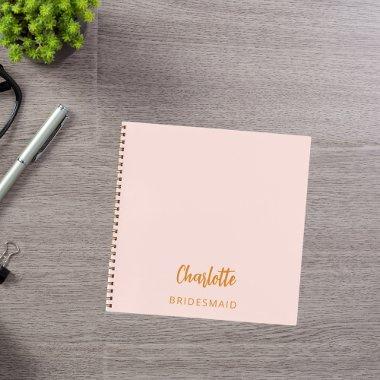 Bridesmaid blush pink notebook