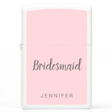 Bridesmaid Blush Pink White Customized Zippo Lighter