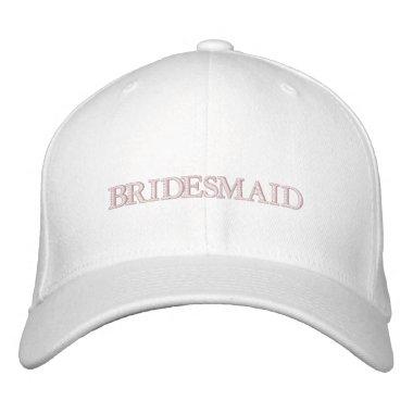 Bridesmaid blush pink white embroidered baseball cap