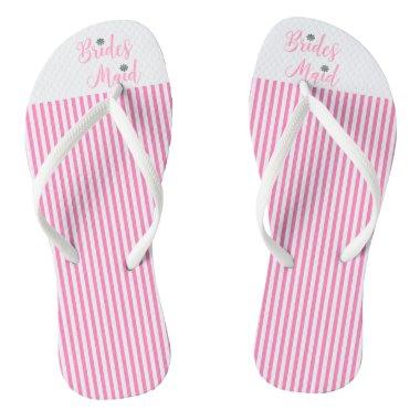 Bridesmaid, Bridal,Wedding, Pink Cute Flip Flops