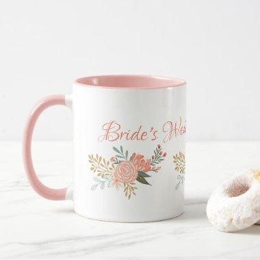 Bridesmaid/Bride Whimsical Pink Floral Design Mug