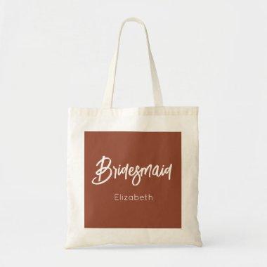 Bridesmaid Brown Terracotta Wedding Tote Bag