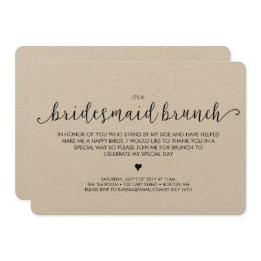 Bridesmaid Brunch Invitations - Kraft