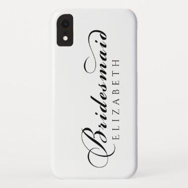 Bridesmaid Calligraphy Script iPhone XR Case