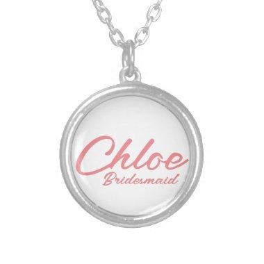 BRIDESMAID GIFT SILVER PLATED NECKLACE
