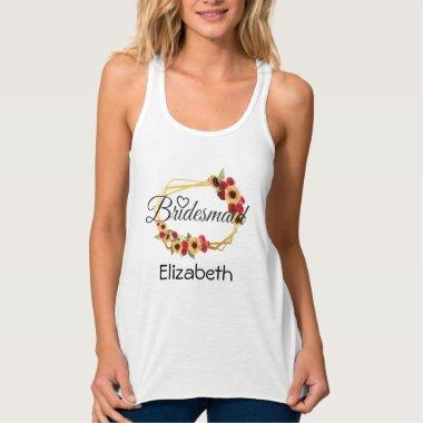 Bridesmaid Gift, Sunflower, Roses, Tank top