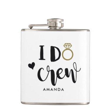 Bridesmaid I Do Crew Black and White Flask