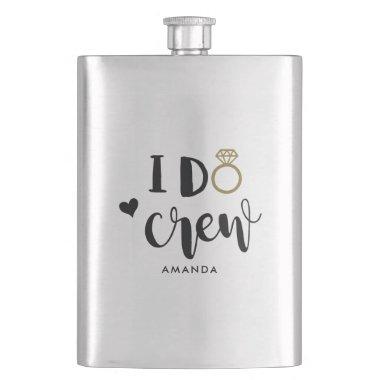 Bridesmaid I Do Crew Black and White Flask