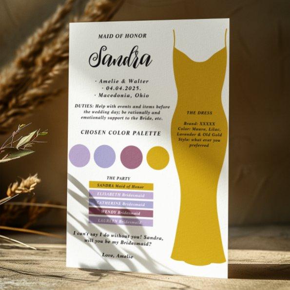 Bridesmaid info  template Proposal