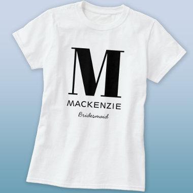 Bridesmaid Monogram Name T-Shirt