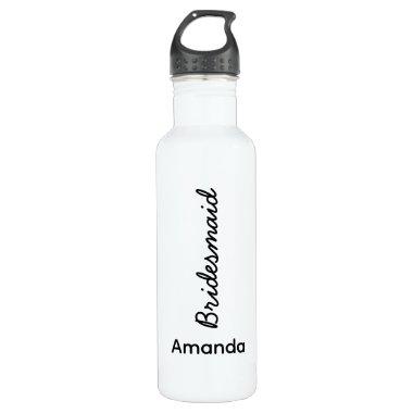 Bridesmaid Monograms Name Wedding Gift Favor Stainless Steel Water Bottle