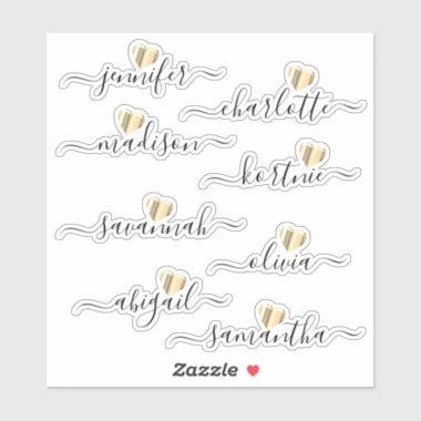 Bridesmaid Names Personalized Vinyl Decal Stickers