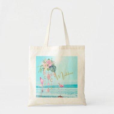 Bridesmaid Ocean Beach Flamingo Jewels Pretty Tote Bag