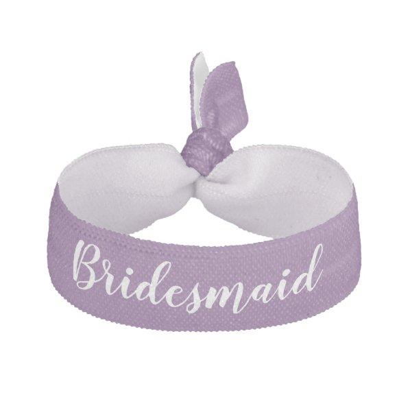 Bridesmaid Purple White Wedding Party Gift Elastic Hair Tie
