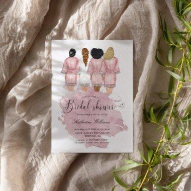 Bridesmaid Robes Blush Pink Bridal Shower