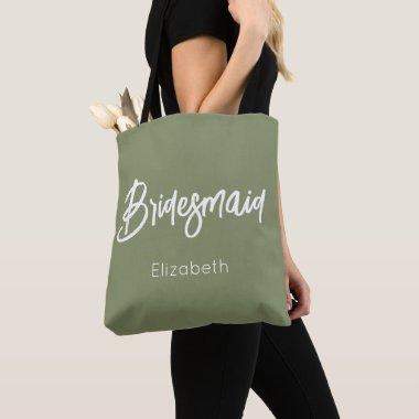 Bridesmaid Sage Green Wedding Tote Bag