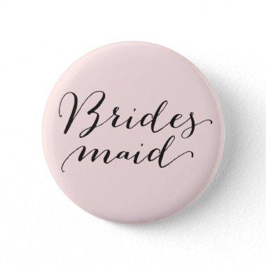 Bridesmaid Script Calligraphy Wedding Bridal Party Pinback Button