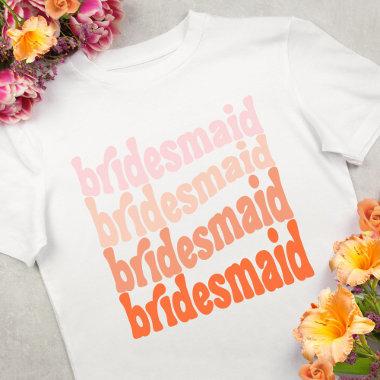 Bridesmaid T-shirt, cute retro orange peach T-Shirt