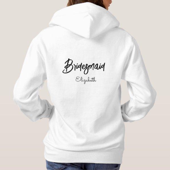 Bridesmaid Wedding  Black White Hoodie