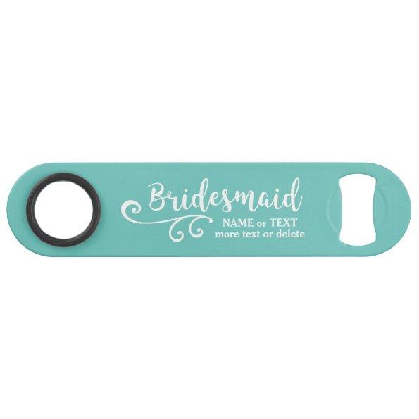 Bridesmaid Wedding Favor Name or Monogram Script Bar Key