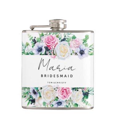 Bridesmaid Wedding Floral Bouquet | Hip Flask