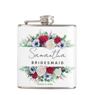 Bridesmaid Wedding Floral Bouquet | Hip Flask