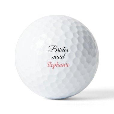 Bridesmaid Wedding Gift Custom Name Party Favor Golf Balls