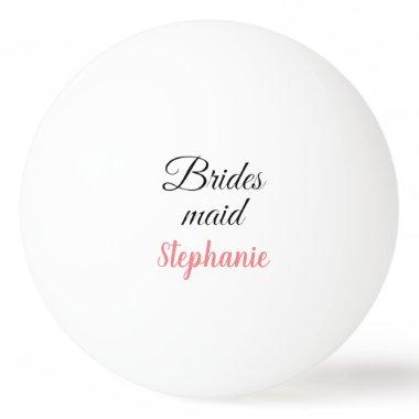 Bridesmaid Wedding Gift Custom Name Party Favor Ping Pong Ball