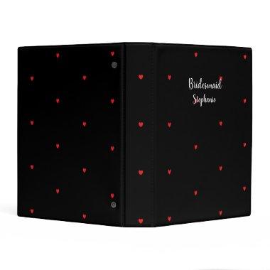 Bridesmaid Wedding Red Heart Patterns Custom Favor Mini Binder