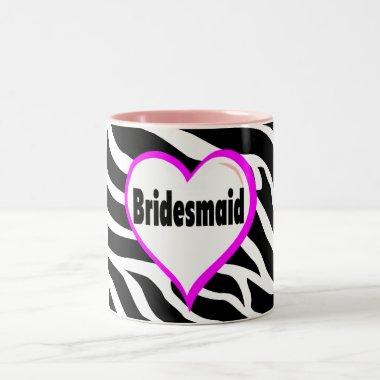Bridesmaid Zebra Stripes Two-Tone Coffee Mug