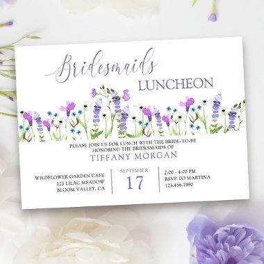 Bridesmaids Luncheon Pretty Purple Wildflower Invitations