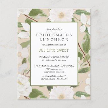 Bridesmaids Luncheon | White Flowers leaves ivory