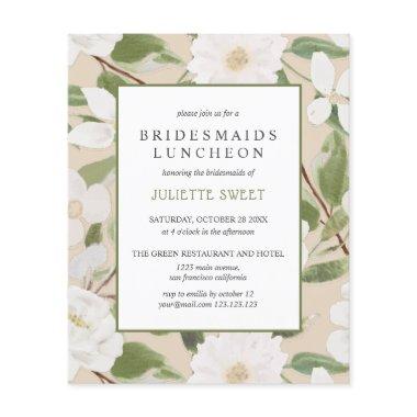 Bridesmaids Luncheon | White Flowers leaves ivory