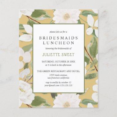Bridesmaids Luncheon | White Flowers leaves yellow