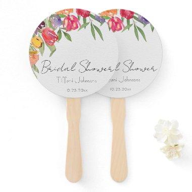 Bright and Fun Tulips  Hand Fan