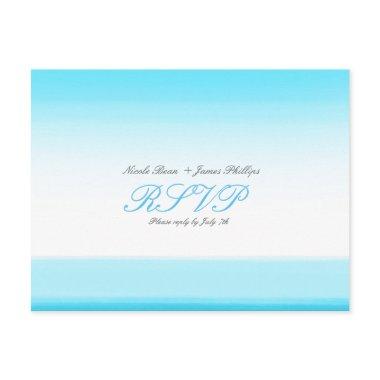 Bright Blue Watercolor RSVP Wedding Post