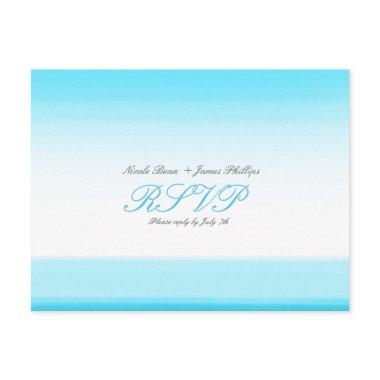 Bright Blue Watercolor RSVP Wedding PostInvitations