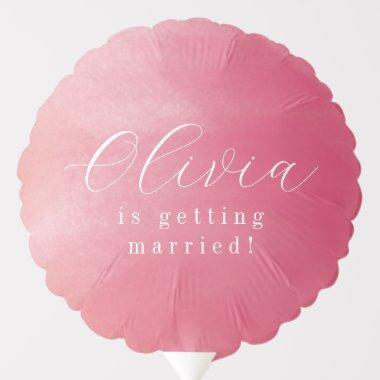 Bright Boho Pink Ombre Cursive Name  Balloon