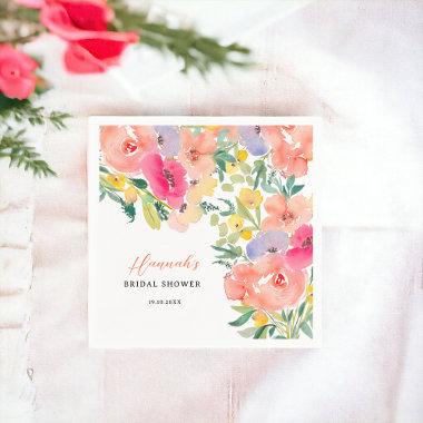 Bright bold boho garden floral  napkins