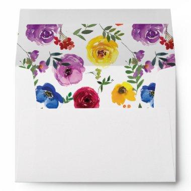 Bright & Bold Watercolor Flower Return Address Envelope