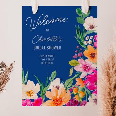 Bright bold wild flowers welcome bridal shower poster